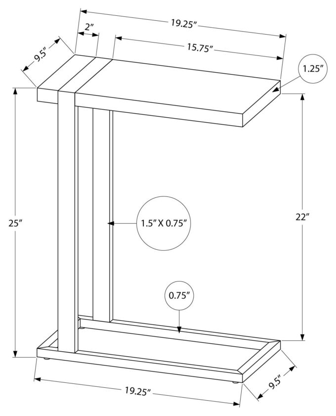 ACCENT TABLE - BLACK RECLAIMED WOOD-LOOK / BLACK METAL - Image 5