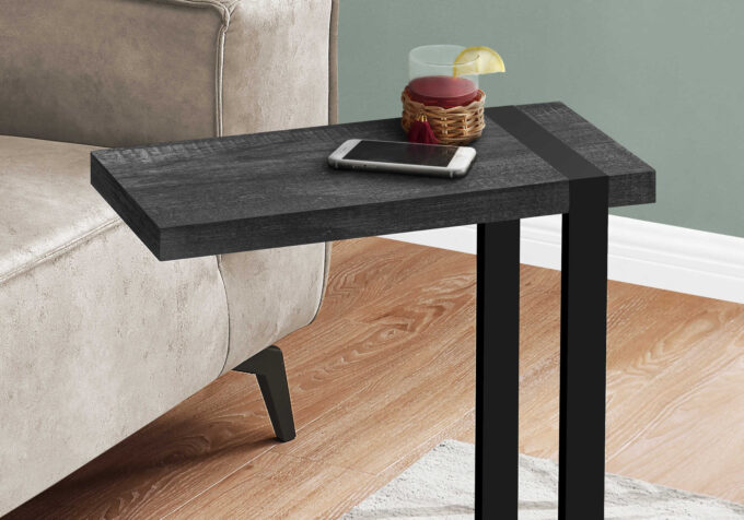 ACCENT TABLE - BLACK RECLAIMED WOOD-LOOK / BLACK METAL - Image 4