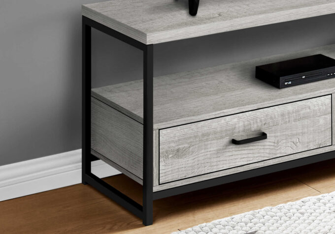 TV STAND - 48"L / GREY / BLACK METAL - Image 2