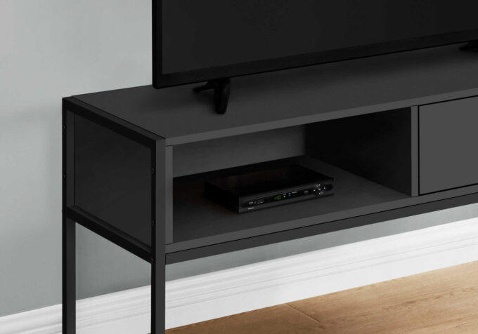 TV STAND - 48"L / BLACK / BLACK METAL - Image 3