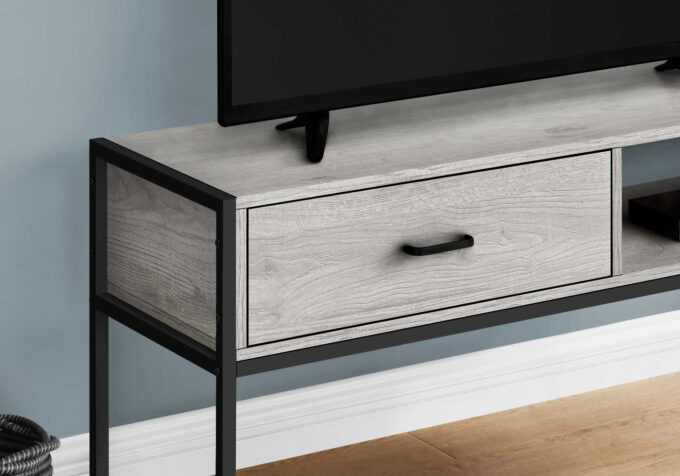 TV STAND - 48"L / GREY / BLACK METAL - Image 2