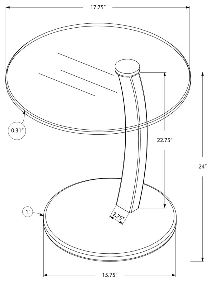 ACCENT TABLE - ESPRESSO BENTWOOD WITH TEMPERED GLASS - Image 5