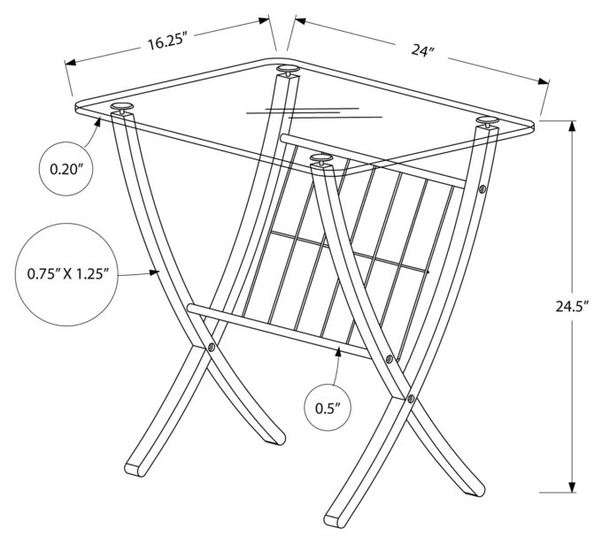 ACCENT TABLE - WHITE / WHITE METAL WITH A MAGAZINE RACK - Image 5