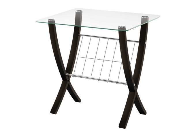 ACCENT TABLE - WHITE / WHITE METAL WITH A MAGAZINE RACK - Image 2