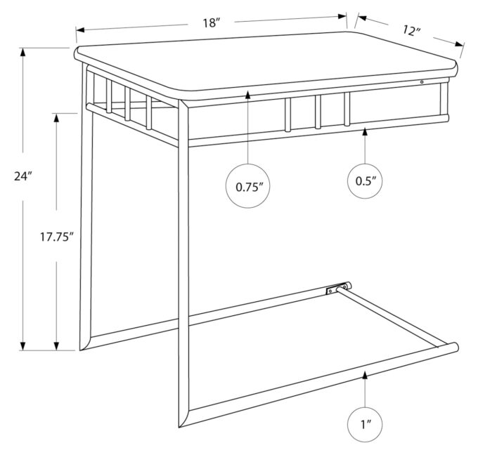 ACCENT TABLE - ESPRESSO MARBLE / BRONZE METAL - Image 5