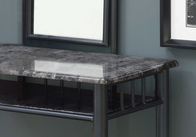 VANITY SET - 2PCS SET / GREY MARBLE / CHARCOAL METAL - Image 2