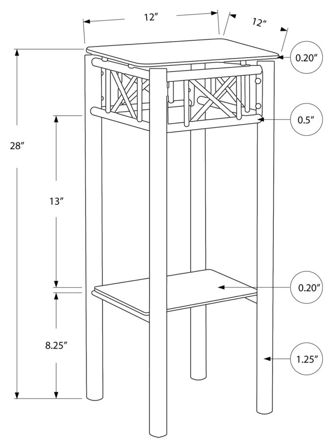 ACCENT TABLE - BLACK METAL WITH TEMPERED GLASS - Image 5