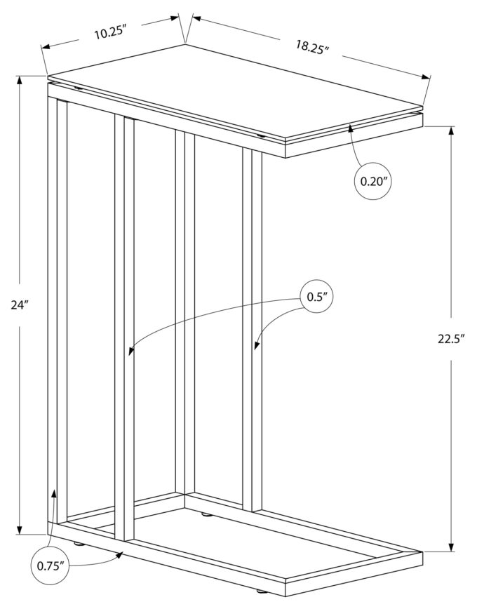 ACCENT TABLE - BLACK METAL / BLACK TEMPERED GLASS - Image 5