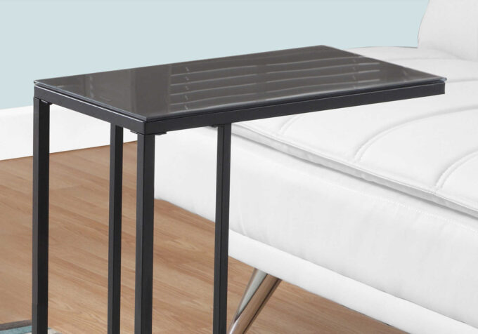 ACCENT TABLE - BLACK METAL / BLACK TEMPERED GLASS - Image 4