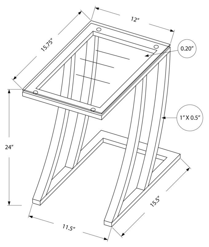 ACCENT TABLE - BLACK METAL WITH TEMPERED GLASS - Image 5