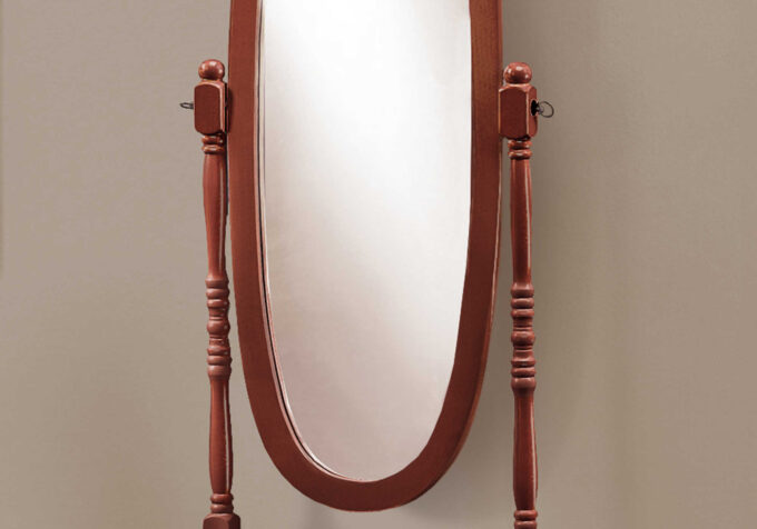 MIRROR - 59"H / WALNUT OVAL WOOD FRAME - Image 4