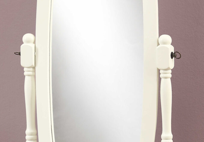 MIRROR - 59"H / ANTIQUE WHITE OVAL WOOD FRAME - Image 4