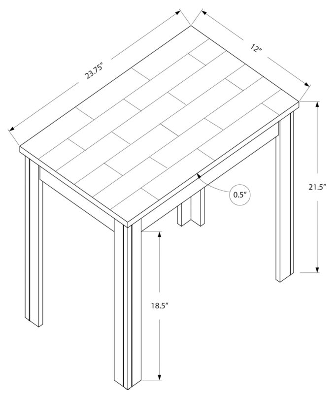 ACCENT TABLE - BLACK / GREY MARBLE - Image 5