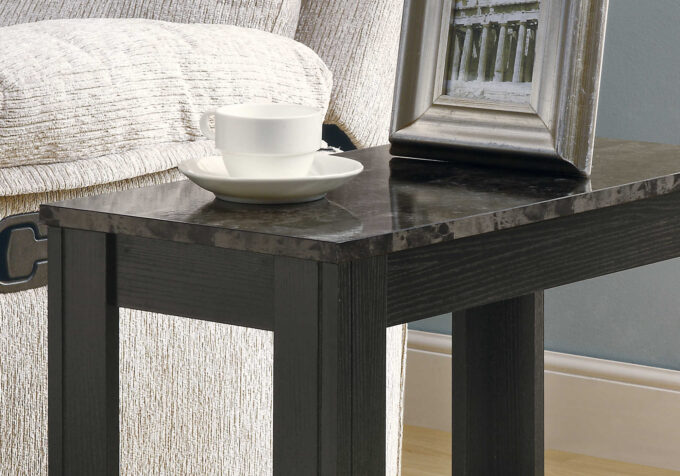 ACCENT TABLE - BLACK / GREY MARBLE - Image 3