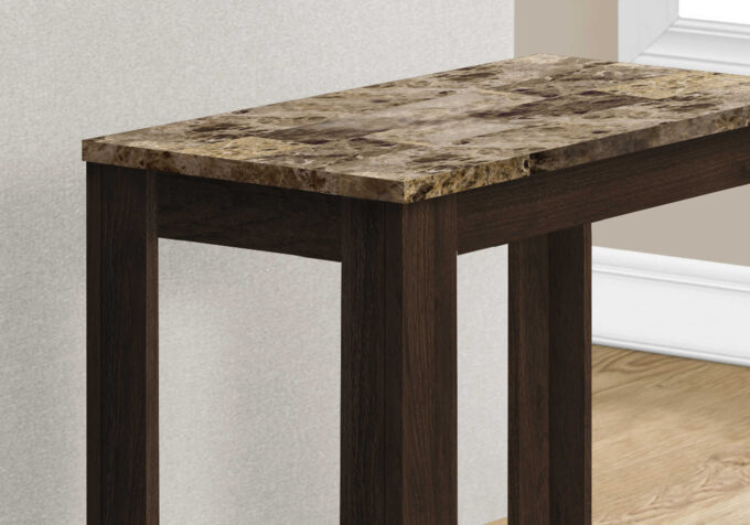 ACCENT TABLE - ESPRESSO / MARBLE TOP - Image 3