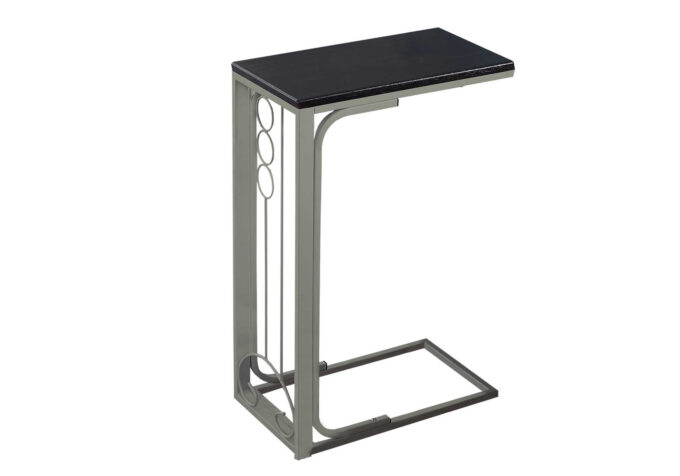 ACCENT TABLE - ESPRESSO TOP / CHAMPAGNE METAL - Image 2