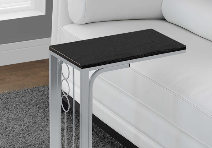 ACCENT TABLE - BLACK TOP / SILVER METAL - Image 3