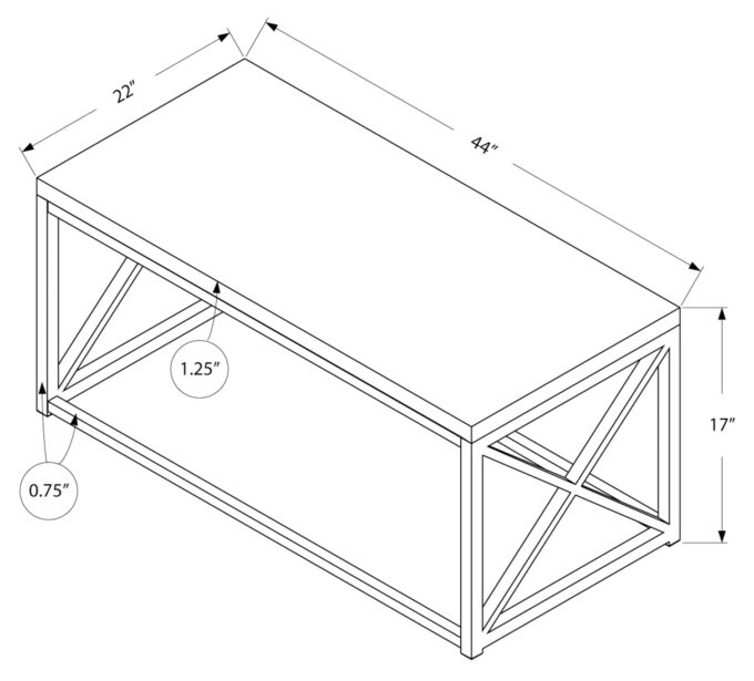 COFFEE TABLE - NATURAL WITH CHROME METAL - Image 4