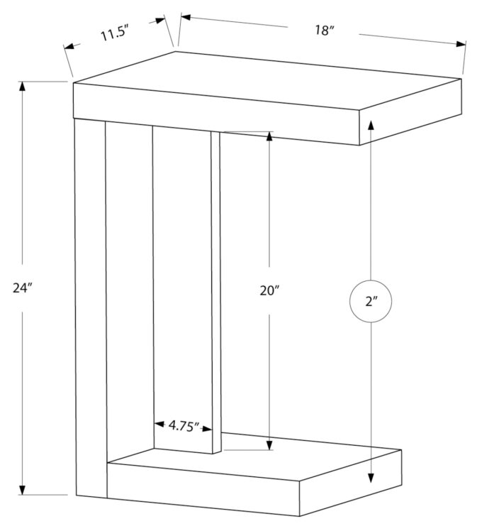 ACCENT TABLE - ESPRESSO / MARBLE-LOOK TOP - Image 5