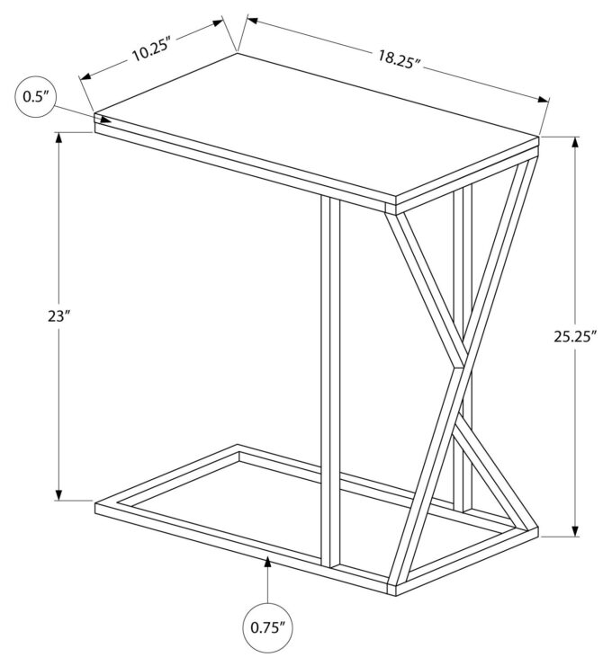 ACCENT TABLE - 25"H / BLACK / BLACK METAL - Image 5