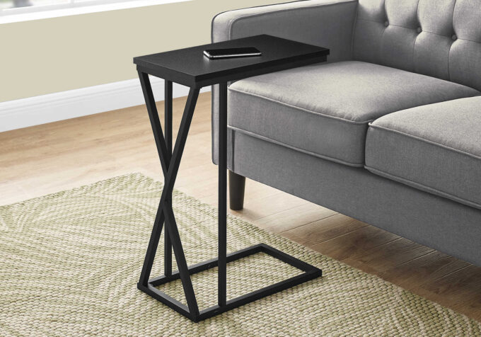 ACCENT TABLE - 25"H / BLACK / BLACK METAL