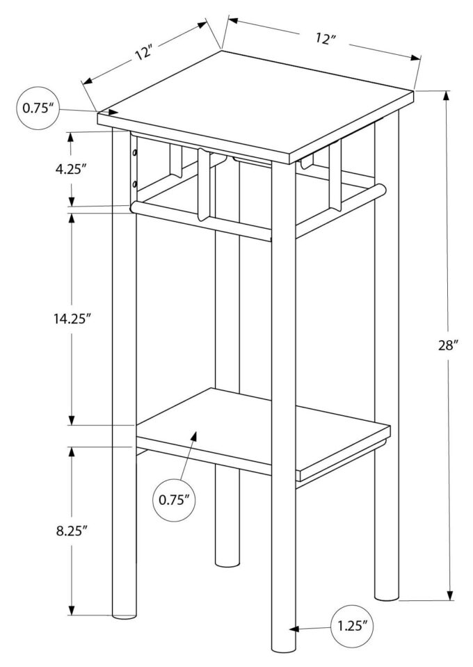 ACCENT TABLE - 28"H / WHITE / WHITE METAL - Image 5