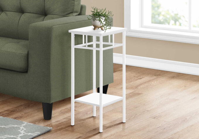 ACCENT TABLE - 28"H / WHITE / WHITE METAL - Image 2