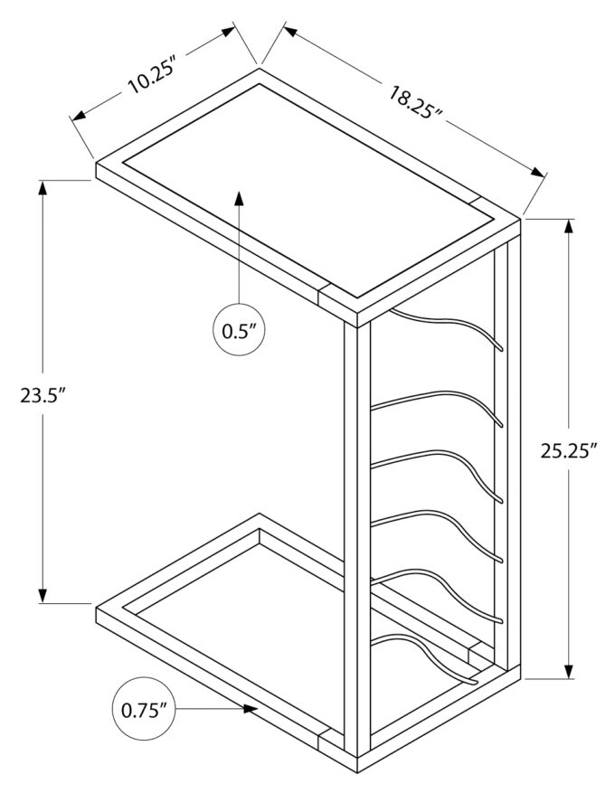 ACCENT TABLE - 25"H / WHITE MARBLE-LOOK / BLACK METAL - Image 5