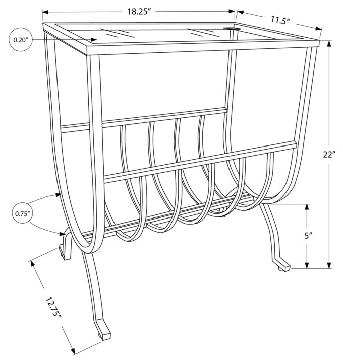 ACCENT TABLE - BLACK METAL WITH TEMPERED GLASS - Image 5