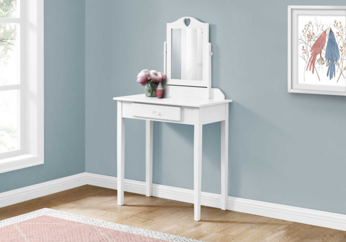 VANITY - WHITE / MIRROR AND STORAGE DRAWER