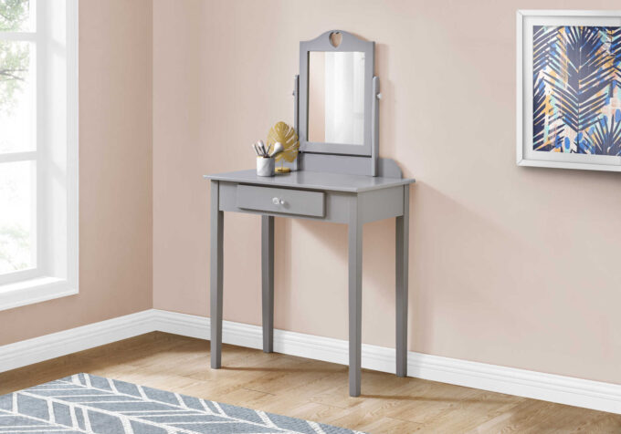 VANITY - GREY / MIRROR AND STORAGE DRAWER