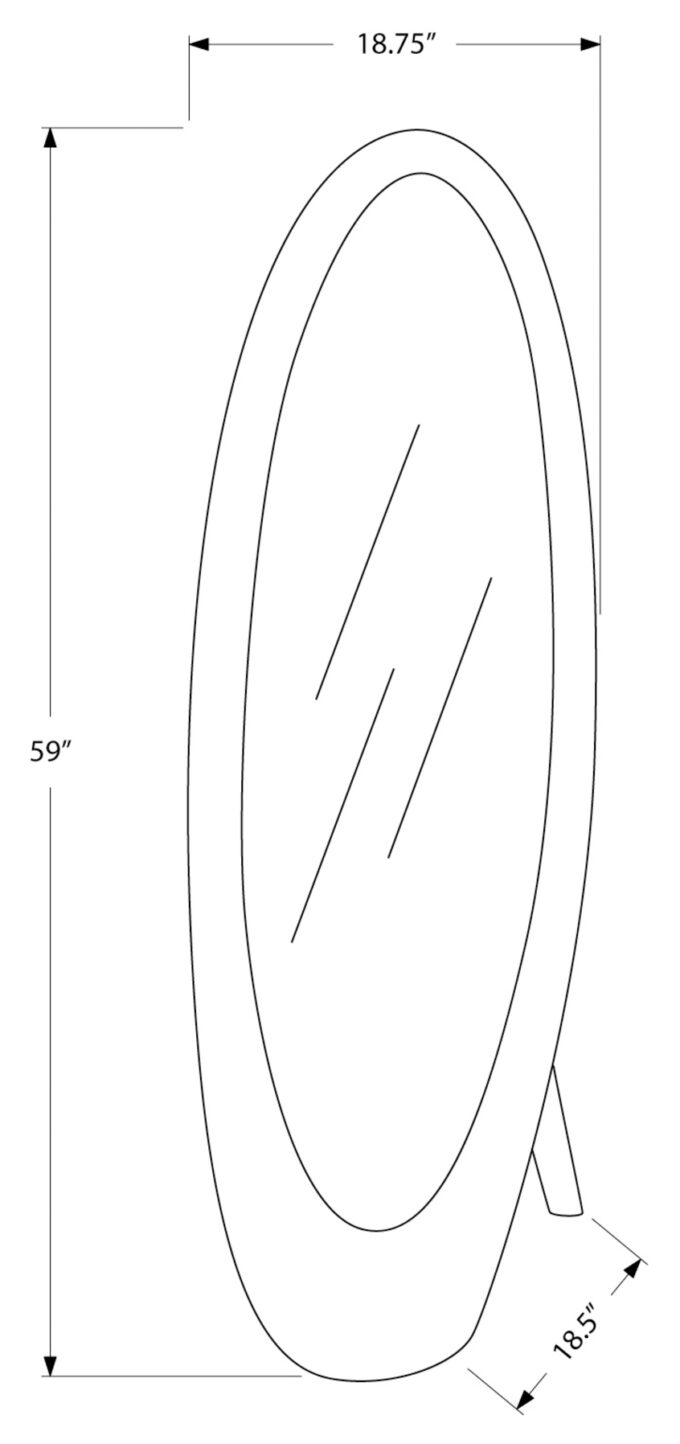 MIRROR - 59"H / GREY CONTEMPORARY OVAL FRAME - Image 5