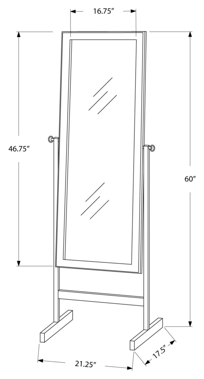 MIRROR - 60"H / ESPRESSO WOOD FRAME - Image 5