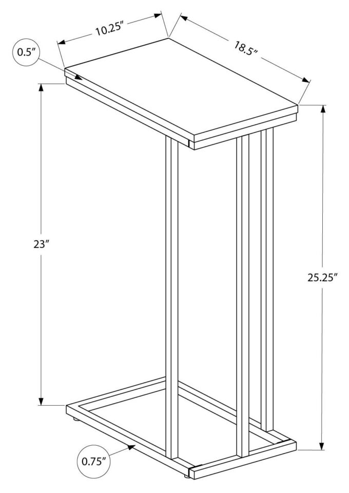 ACCENT TABLE - 25"H / BLACK / BLACK METAL - Image 5