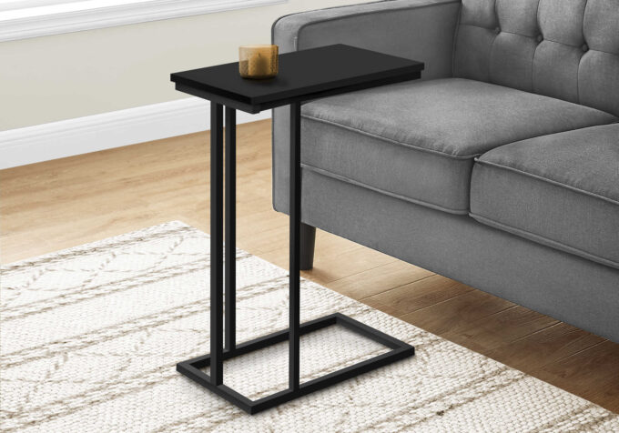 ACCENT TABLE - 25"H / BLACK / BLACK METAL