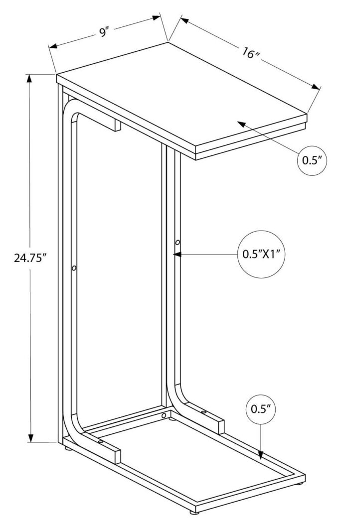 ACCENT TABLE - 25"H / BLACK / BLACK METAL - Image 5