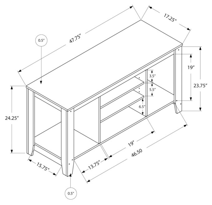 TV STAND - 48"L / DARK TAUPE - Image 4