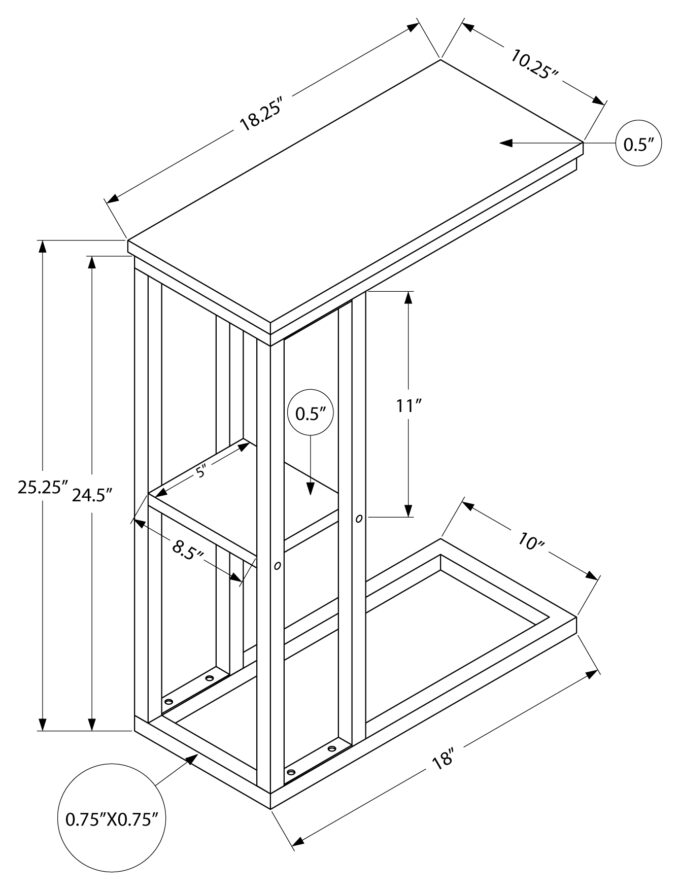 ACCENT TABLE - 25"H / WHITE / WHITE METAL - Image 5