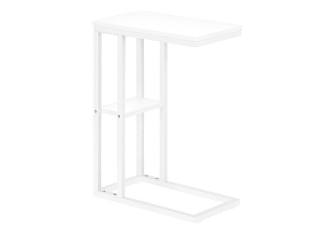 ACCENT TABLE - 25"H / WHITE / WHITE METAL - Image 2