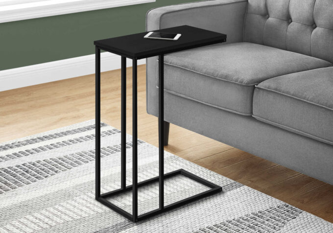 ACCENT TABLE - 25"H / BLACK / BLACK METAL