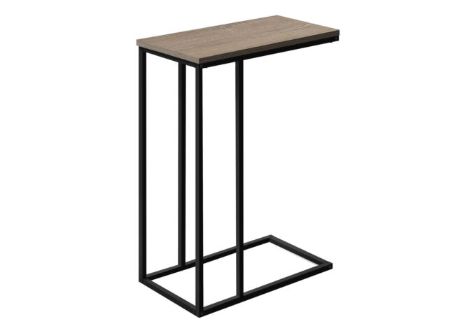 ACCENT TABLE - 25"H / DARK TAUPE / BLACK METAL - Image 2