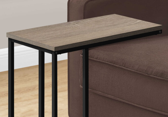 ACCENT TABLE - 25"H / DARK TAUPE / BLACK METAL - Image 4