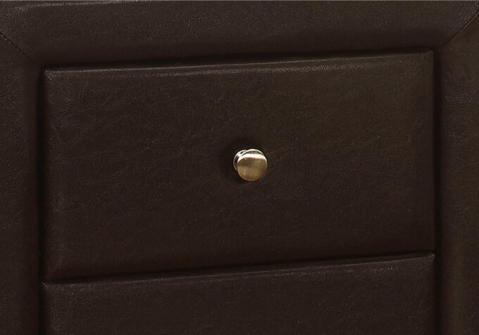 BEDROOM NIGHTSTAND - 21"H / BROWN LEATHER-LOOK - Image 4