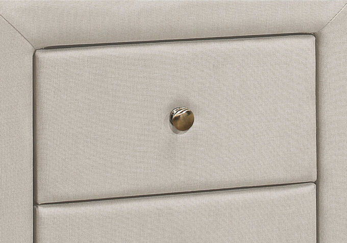 BEDROOM NIGHTSTAND - 21"H / BEIGE LINEN - Image 3