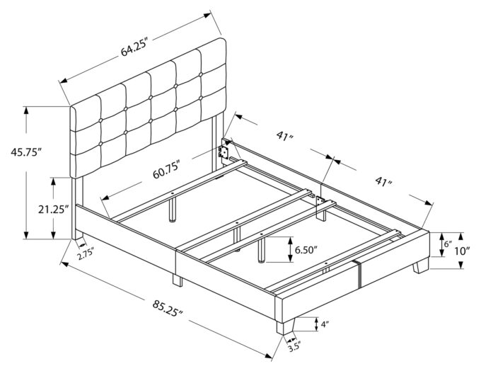 BED - QUEEN SIZE / GREY LINEN - Image 4