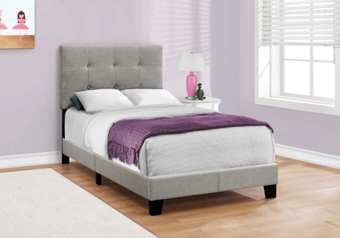 BED - TWIN SIZE / GREY LINEN - Image 2