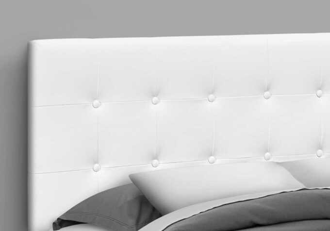 BED - QUEEN SIZE / WHITE LEATHER-LOOK HEADBOARD ONLY - Image 2