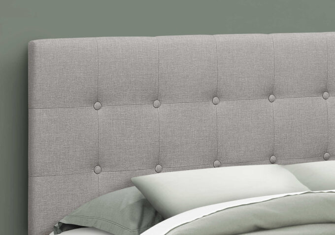 BED - QUEEN SIZE / GREY LINEN HEADBOARD ONLY - Image 3