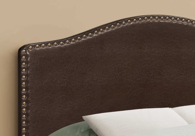 BED - FULL SIZE / BROWN LEATHER-LOOK HEADBOARD ONLY - Image 2