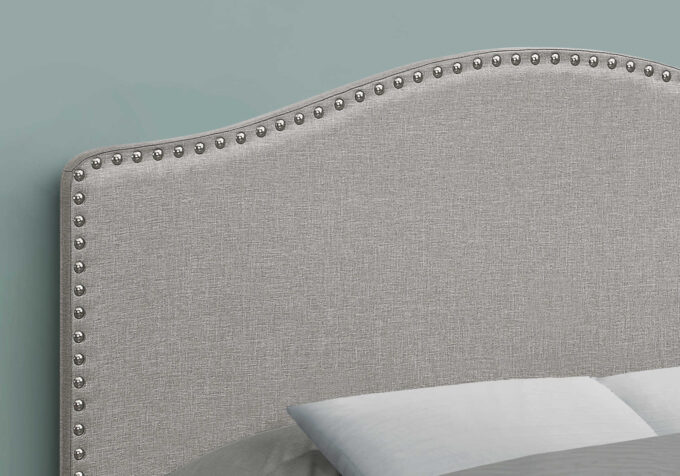 BED - FULL SIZE / GREY LINEN HEADBOARD ONLY - Image 2